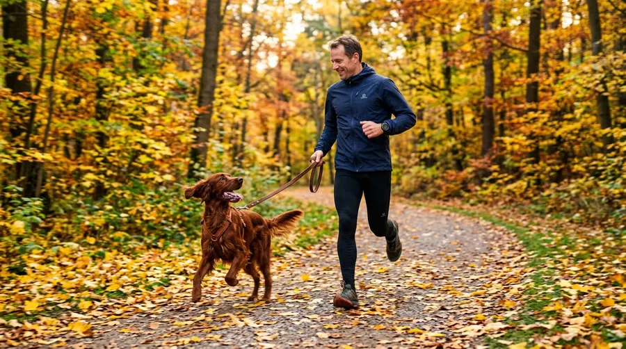 Man jogging with dog | Safety & Law Man jogging with dog