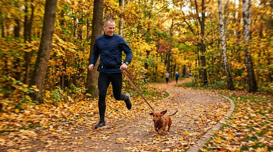 Man jogging with dog | Safety & Law Man jogging with dog