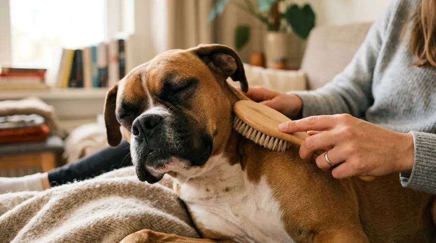 Brushing Boxer fur | Temperature Control & Travel Hydration Brushing Boxer fur