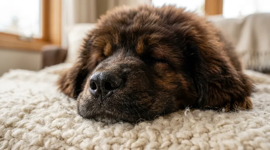Tibetan Mastiff puppy resting head