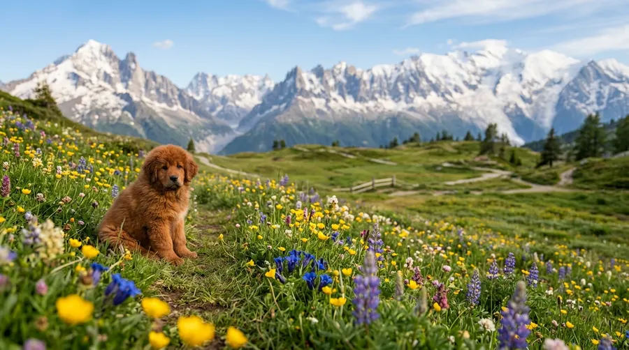 Tibetan Mastiff puppy sitting
