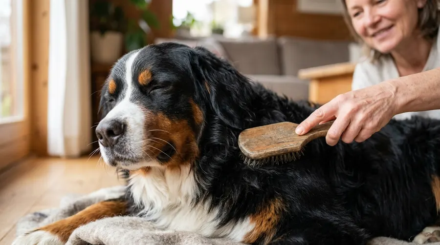 Brushing Bernese Mountain Dog | Training & Behaviour Aids Brushing Bernese Mountain Dog