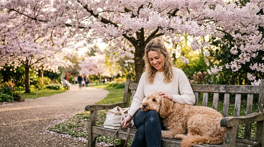 Woman sitting with dog | Veterinary Triage & Symptom Evaluation Woman sitting with dog