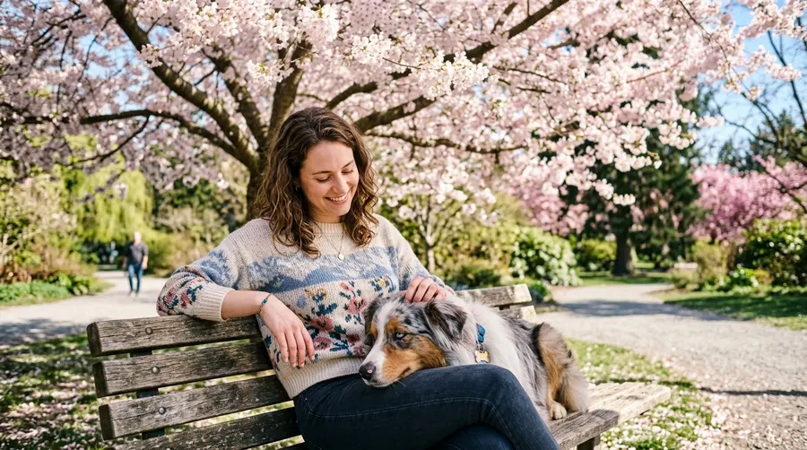 Woman sitting with dog | Veterinary Triage & Symptom Evaluation Woman sitting with dog