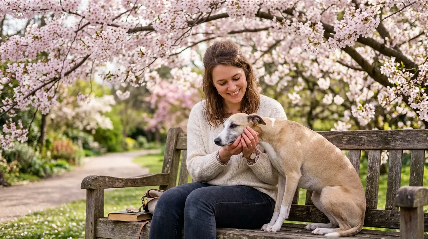 Woman sitting with dog | Veterinary Triage & Symptom Evaluation Woman sitting with dog — Veterinary Triage & Symptom Evaluation