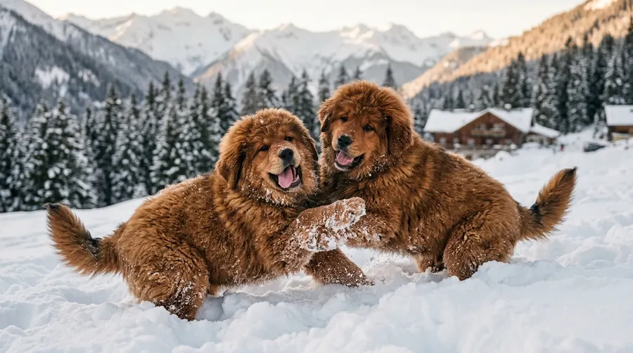 Puppies wrestling in snow | Winter Coats & Rainwear Puppies wrestling in snow