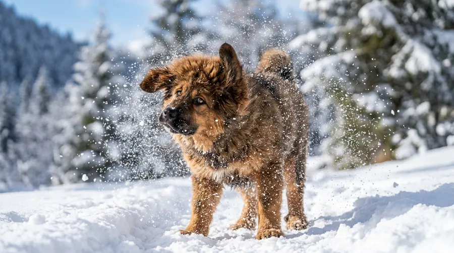 Puppy shaking off snow | Winter Coats & Rainwear Puppy shaking off snow